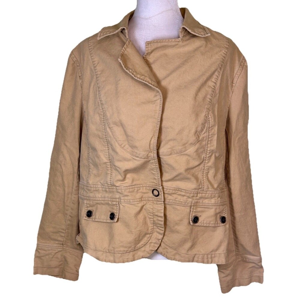 Old Navy Women’s Tan Utility Jacket Safari‎ Chic Casual Lightweight Workwear 2XL